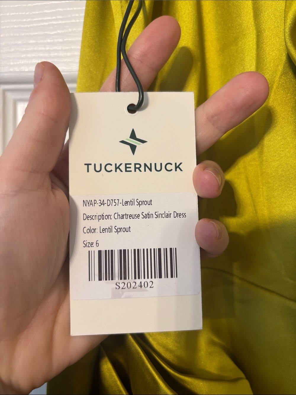Tuckernuck Satin Draped Midi Dress in Lime with Tags - Picture 2 of 5